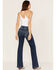 Image #1 - 7 For All Mankind Women's Dojo Trouser Flare Jeans, Blue, hi-res