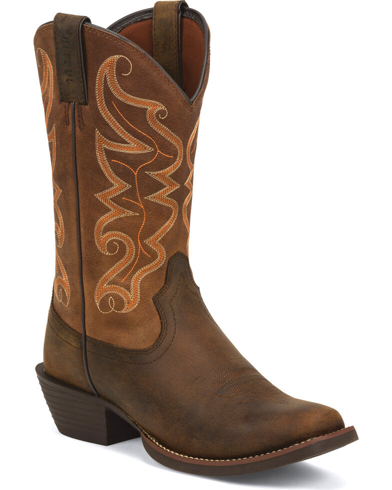 Justin Men S Kaven Stampede Cowboy Boots Square Toe Country