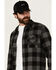 Image #2 - Brothers and Sons Men's Kent Plaid Print Long Sleeve Button-Down Shirt, Black, hi-res