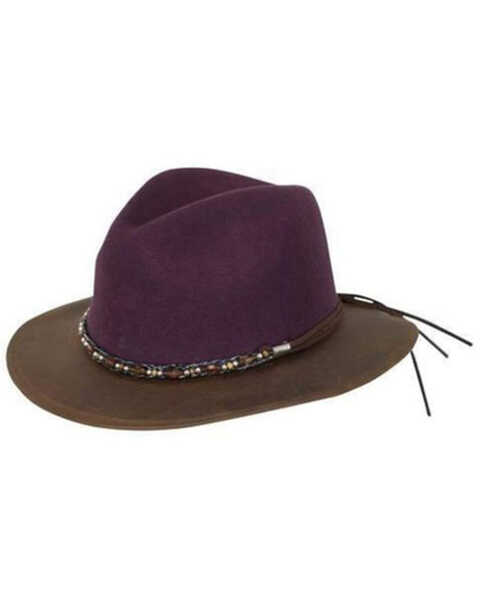 Outback Trading Co. Purple Canberra Wool Felt Western Hat , Purple, hi-res