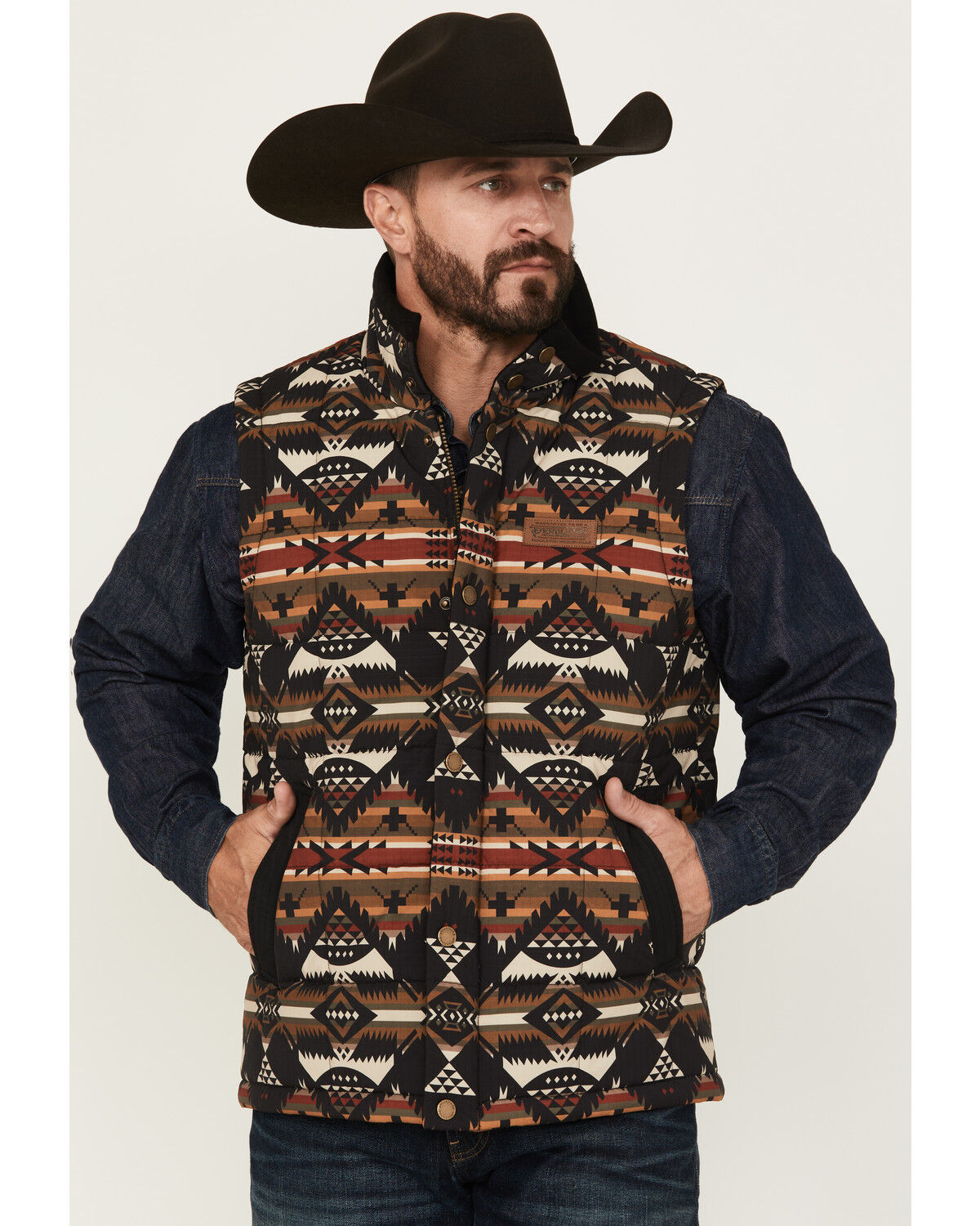 Image #1 - Pendleton Men's Cody Quilted Vest, Black, hi-res