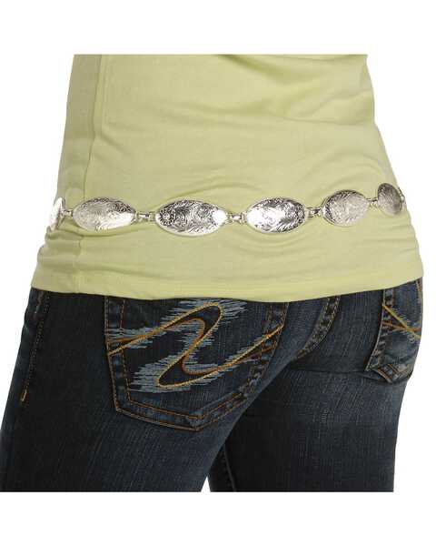 Image #4 - Tony Lama Concho Hip Belt, Silver, hi-res