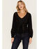 Image #1 - Idyllwind Women's Romance Floral Embroidered Swiss Dot Blouse, Black, hi-res