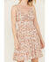 Image #3 - Wild Moss Women's Floral Print Front Knot Mini Dress, Ivory, hi-res