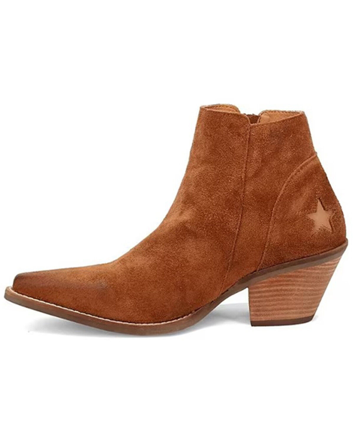 Image #3 - Dingo Women's Little Star Suede Western Booties - Snip Toe, Camel, hi-res