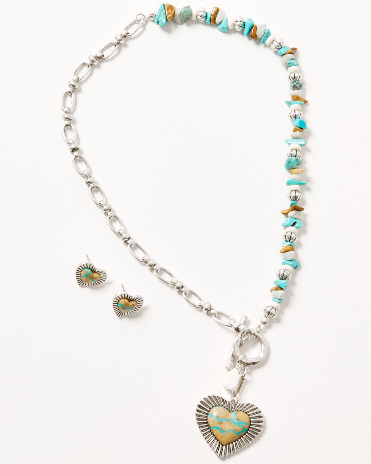 Shyanne Women's Sedona Sky Heart Jewelry Set - 2 Piece, Silver, hi-res