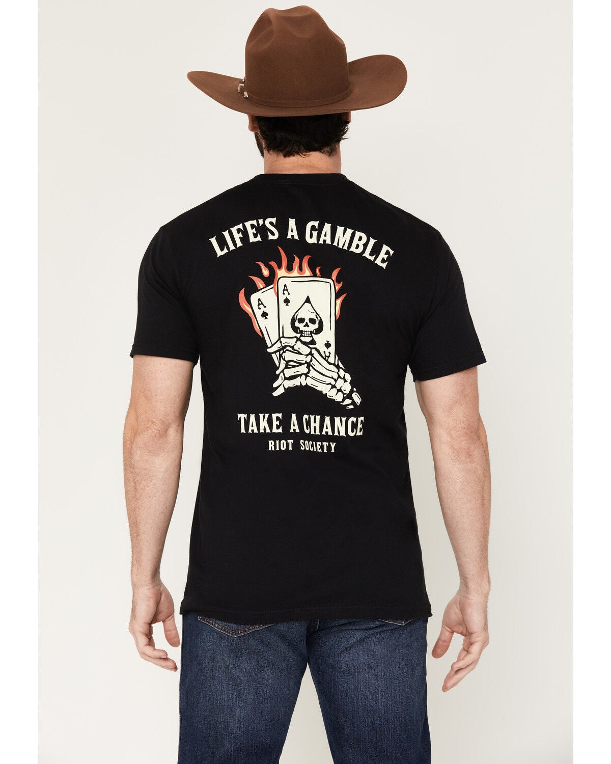 Image #1 - Riot Society Men's Life's A Gamble Short Sleeve Graphic T-Shirt, Black, hi-res
