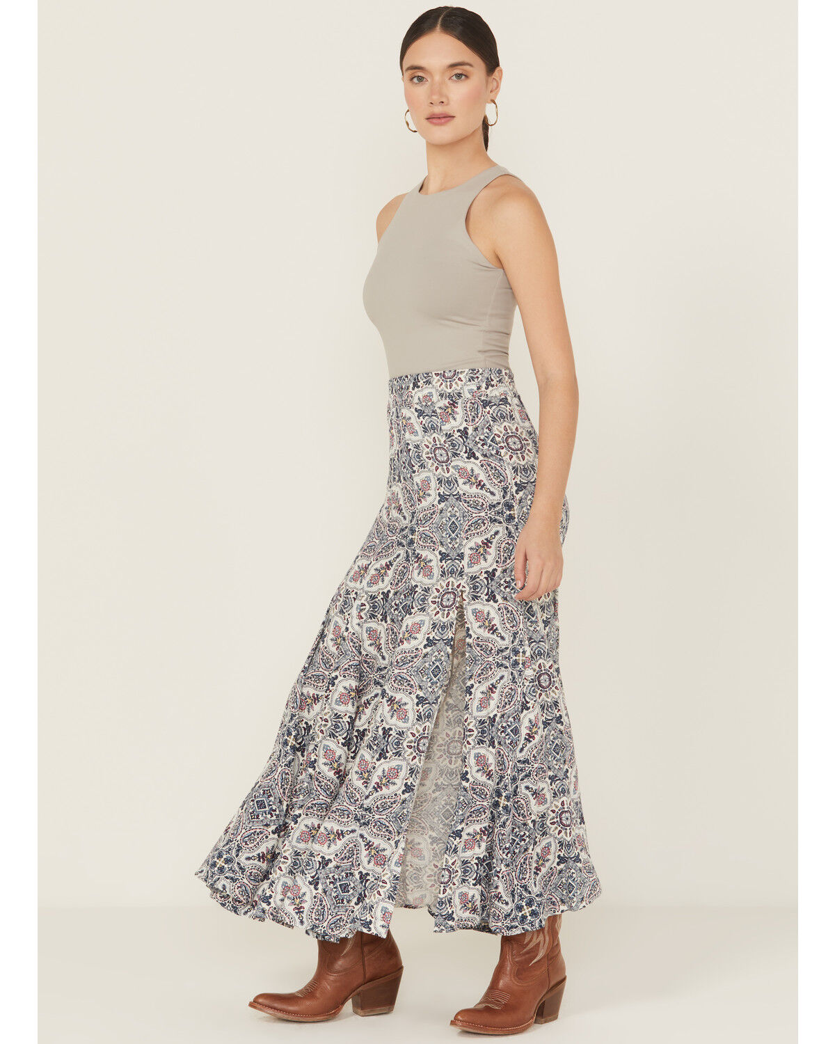 Image #2 - Idyllwind Women's Garrison Printed Maxi Skirt, Ivory, hi-res