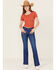 Image #1 - Wrangler Women's Dark Wash Straight Forward Westward Mid Rise Bootcut Stretch Denim Jeans, Dark Wash, hi-res