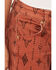 Image #2 - Ranch Dress'n Girls' Southwestern Steerhead Print Stretch Super Flare Jeans, Brown, hi-res