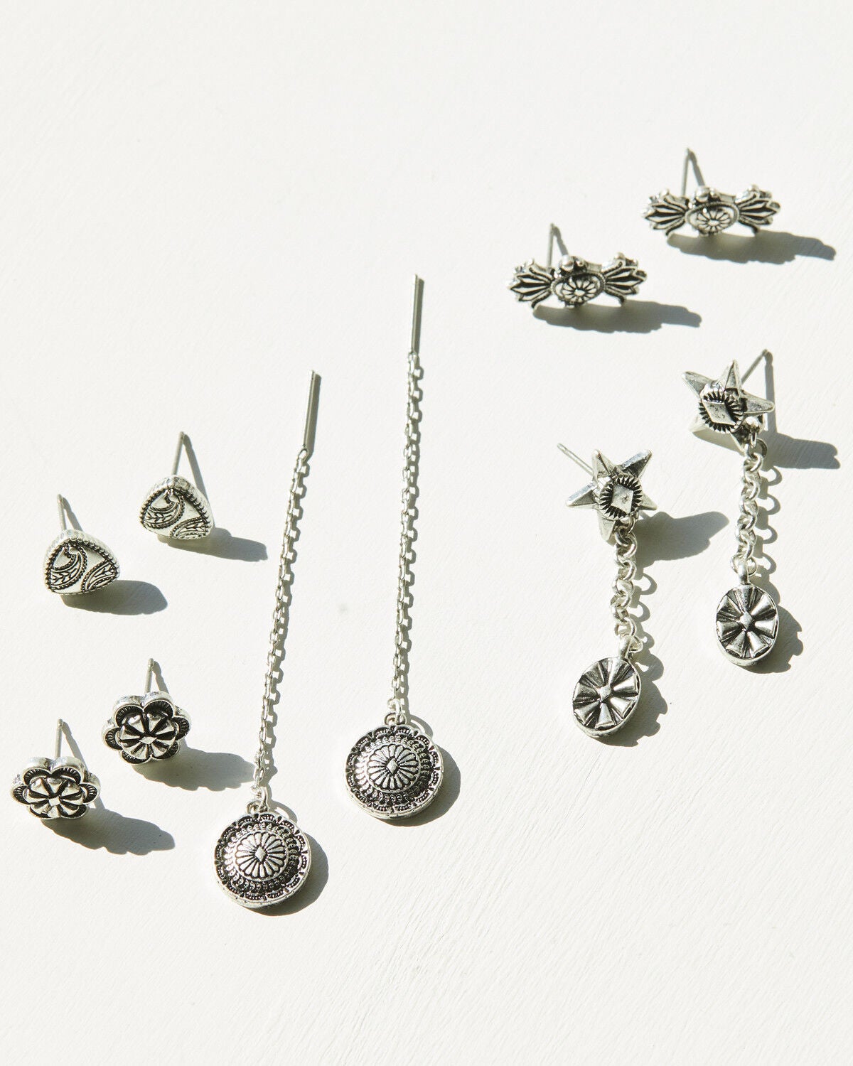 Idyllwind Women's Claude Antique Earring Set - 5 Piece, Silver, hi-res