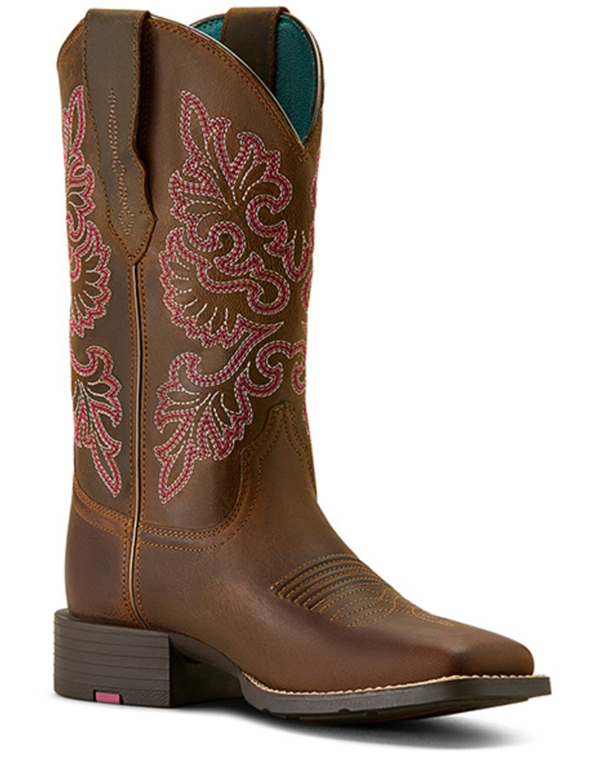 Image #1 - Ariat Women's Round Up StretchFit Western Boots - Broad Square Toe, Brown, hi-res