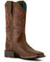 Image #1 - Ariat Women's Round Up StretchFit Western Boots - Broad Square Toe, Brown, hi-res