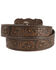 Image #2 - Nocona Belt Co. Women's Embossed Leather Cross Buckle Belt, Brown, hi-res