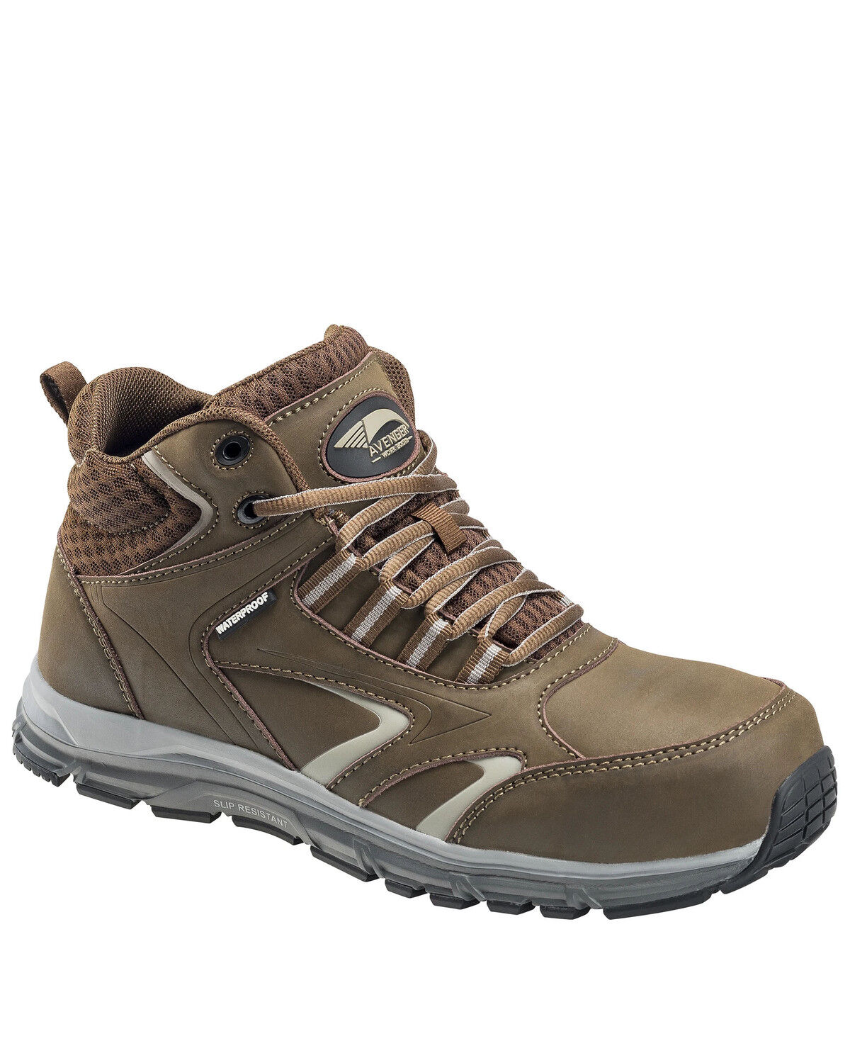 Image #1 - Avenger Men's Thresher Waterproof Work Shoes - Aluminum Toe, Brown, hi-res