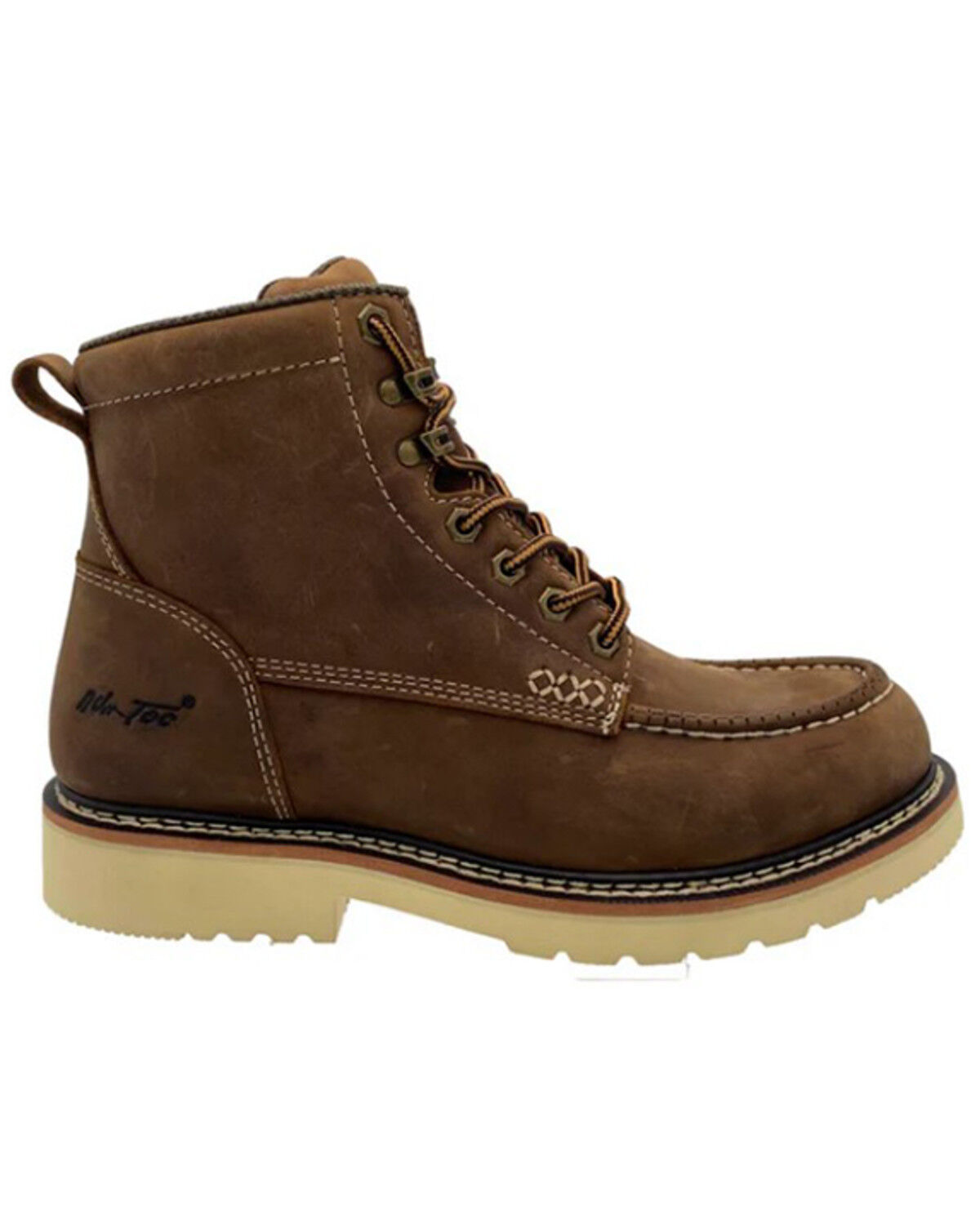 Image #2 - AdTec Men's 6" Apex Moc Work Boots - Soft Toe, Brown, hi-res