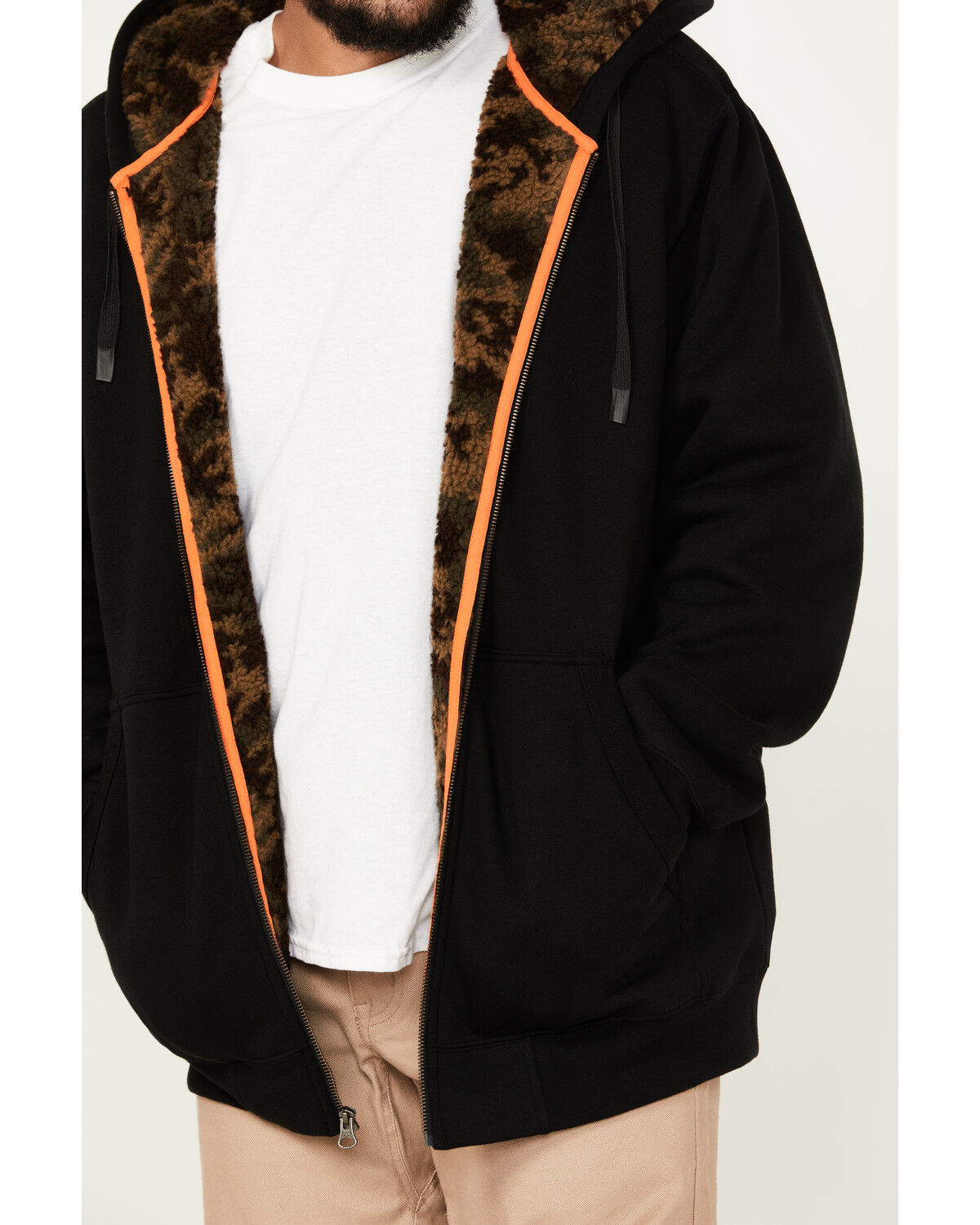 Image #3 - Hawx Men's Sherpa Lined Hooded Jacket, Black, hi-res