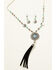 Shyanne Women's Shimmer Concho Tassel Jewelry Set, Silver, hi-res