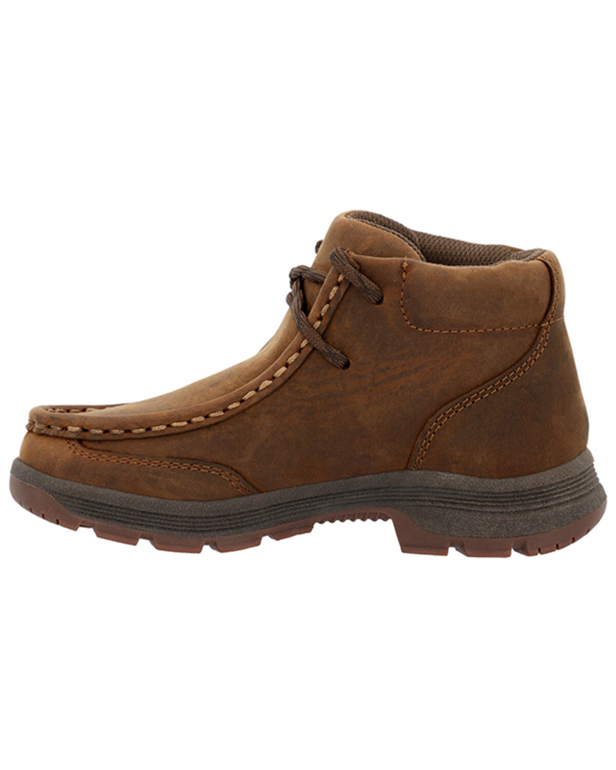 Image #3 - Georgia Boot Boys' Athens Superlyte Wallabe Chukka Shoes - Moc Toe, Brown, hi-res