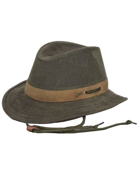 Image #1 - Outback Trading Co. Men's Oilskin Willis Mesh Hat, Sage, hi-res