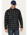 Image #1 - Hawx Men's FR Plaid Print Long Sleeve Button-Down Western Work Shirt, Black, hi-res
