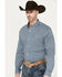 Image #2 - RANK 45® Men's Chute Gate Geo Print Long Sleeve Button-Down Western Shirt, Teal, hi-res
