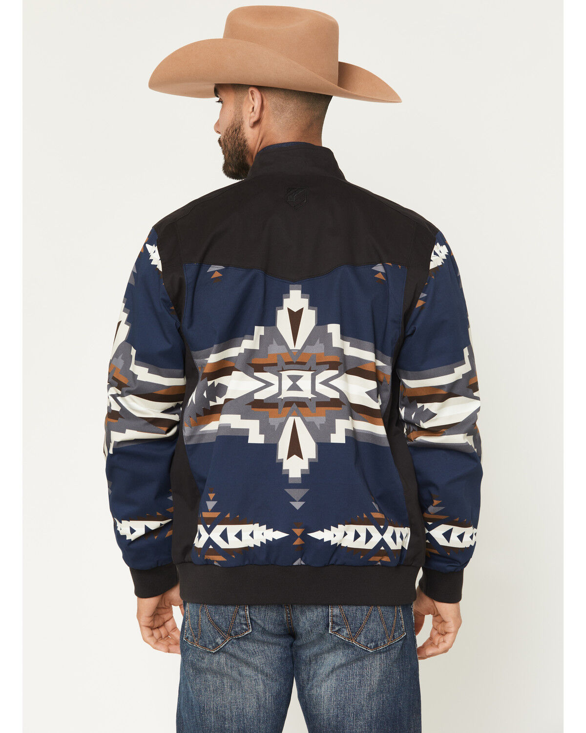 Image #4 - RANK 45® Men's Southwestern Print Insulated Bomber Jacket, Navy, hi-res