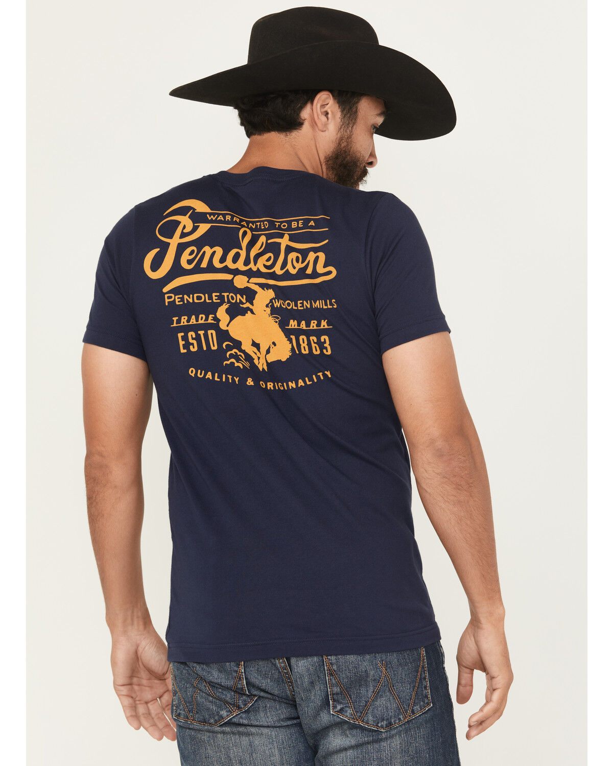 Image #1 - Pendleton Men's Ranch Logo Short Sleeve Graphic T-Shirt, Navy, hi-res