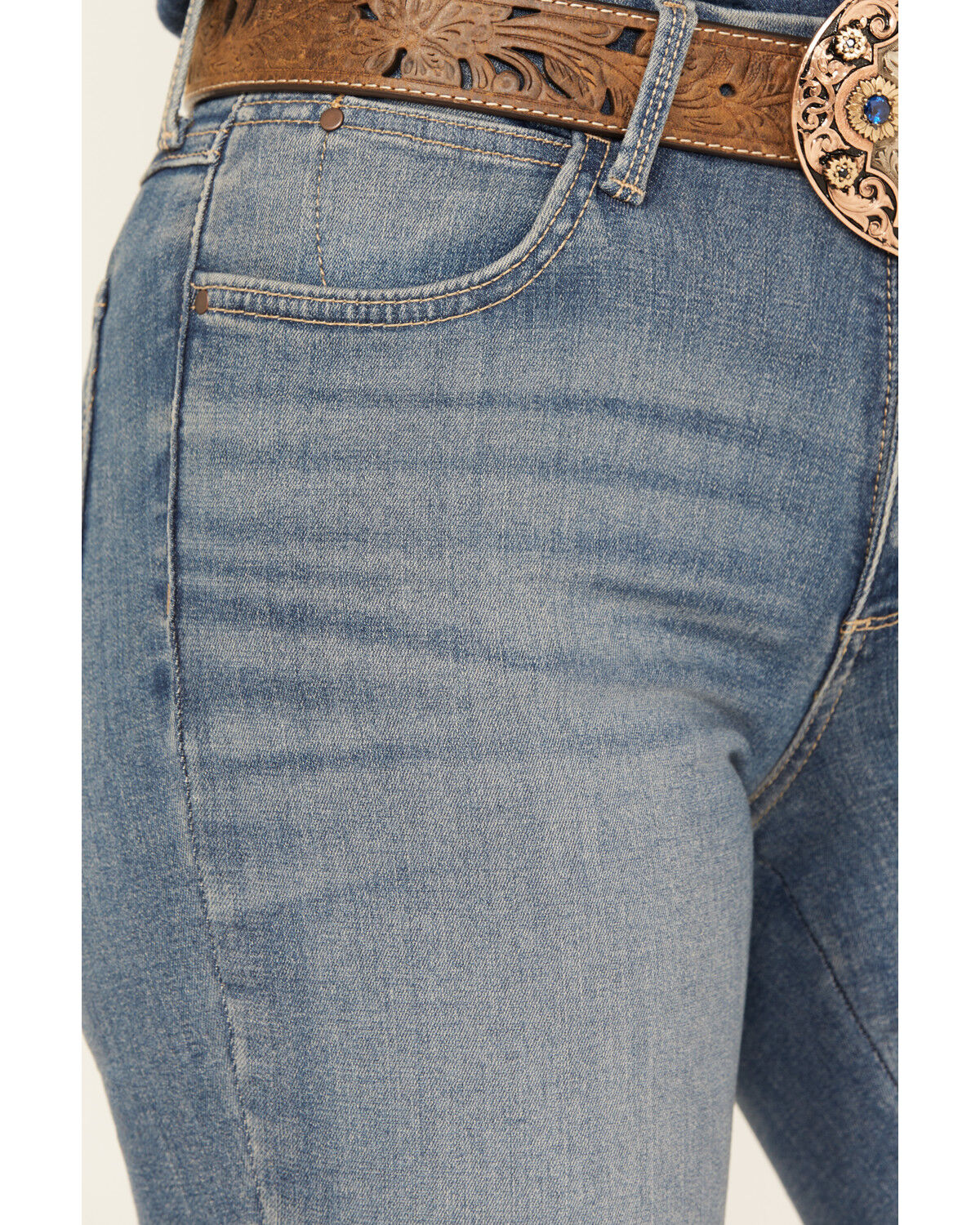 Image #2 - Wrangler Women's Ada Medium Wash High Rise Bootcut Stretch Denim Jeans, Medium Wash, hi-res