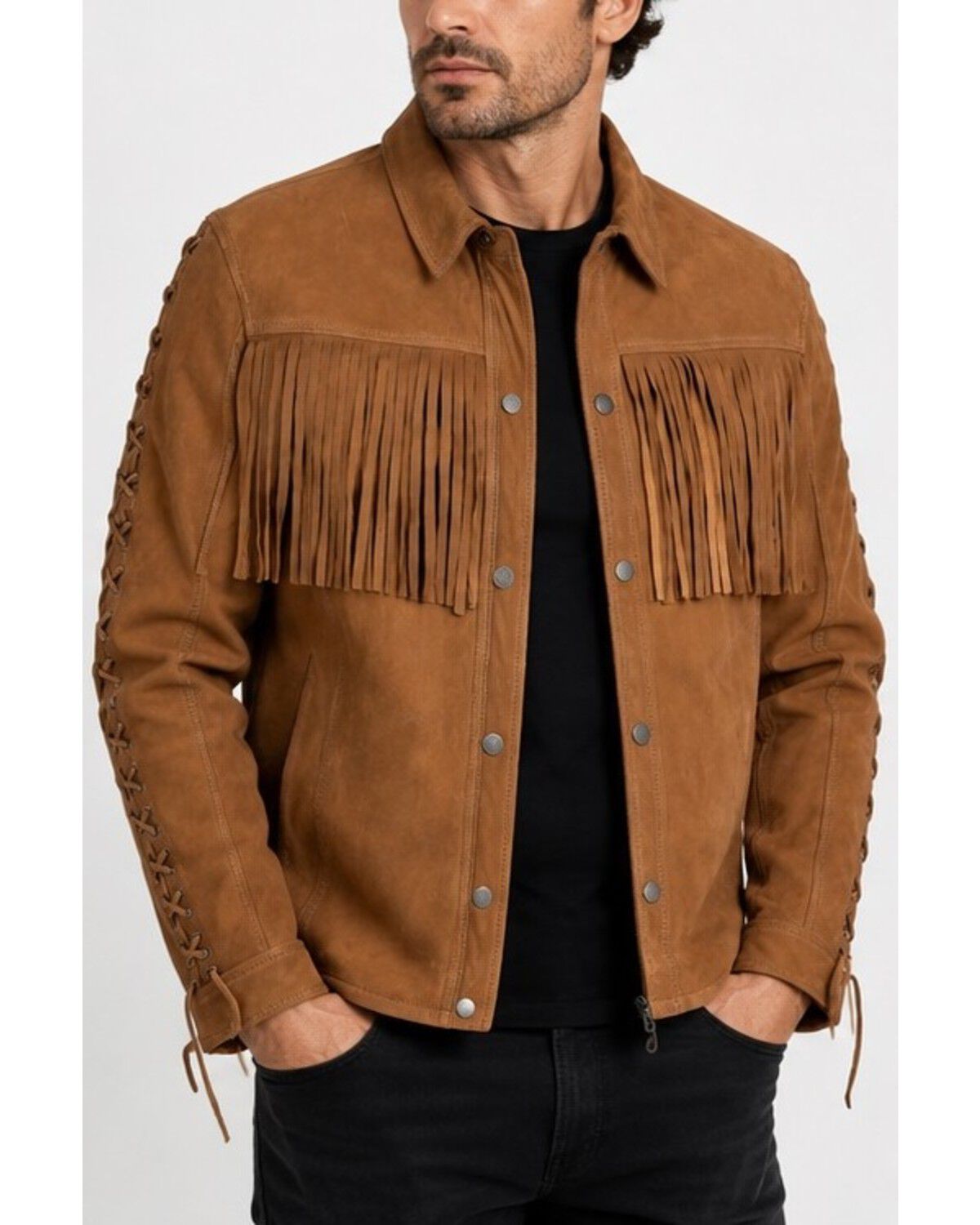 Mauritius Leather Men's Bufort Suede Leather Jacket, Cognac, hi-res
