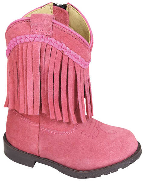 Image #1 - Smoky Mountain Toddler Girls' Hopalong Fringe Western Boots - Round Toe, Pink, hi-res