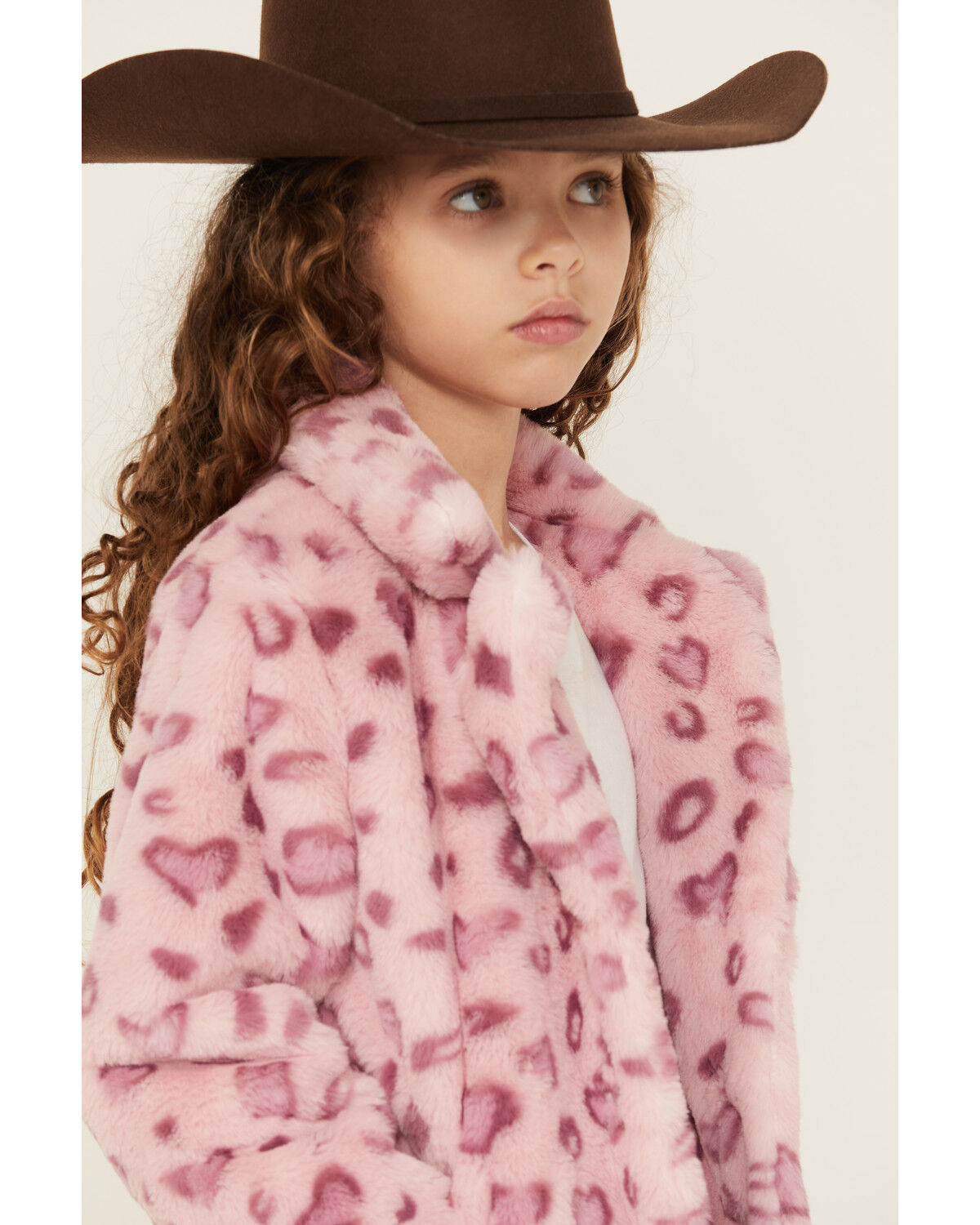 Image #2 - Urban Republic Little Girls' Jaguar Print Faux Fur Jacket, Pink, hi-res