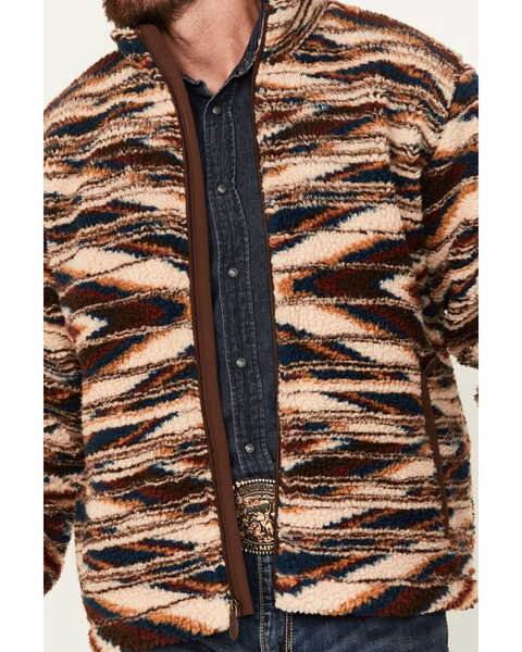 Image #3 - Ariat Men's Chimayo Southwestern Fleece Jacket, Tan, hi-res