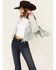 Image #1 - Saints & Hearts Women's Faux Suede Fringe Jacket, Blue, hi-res