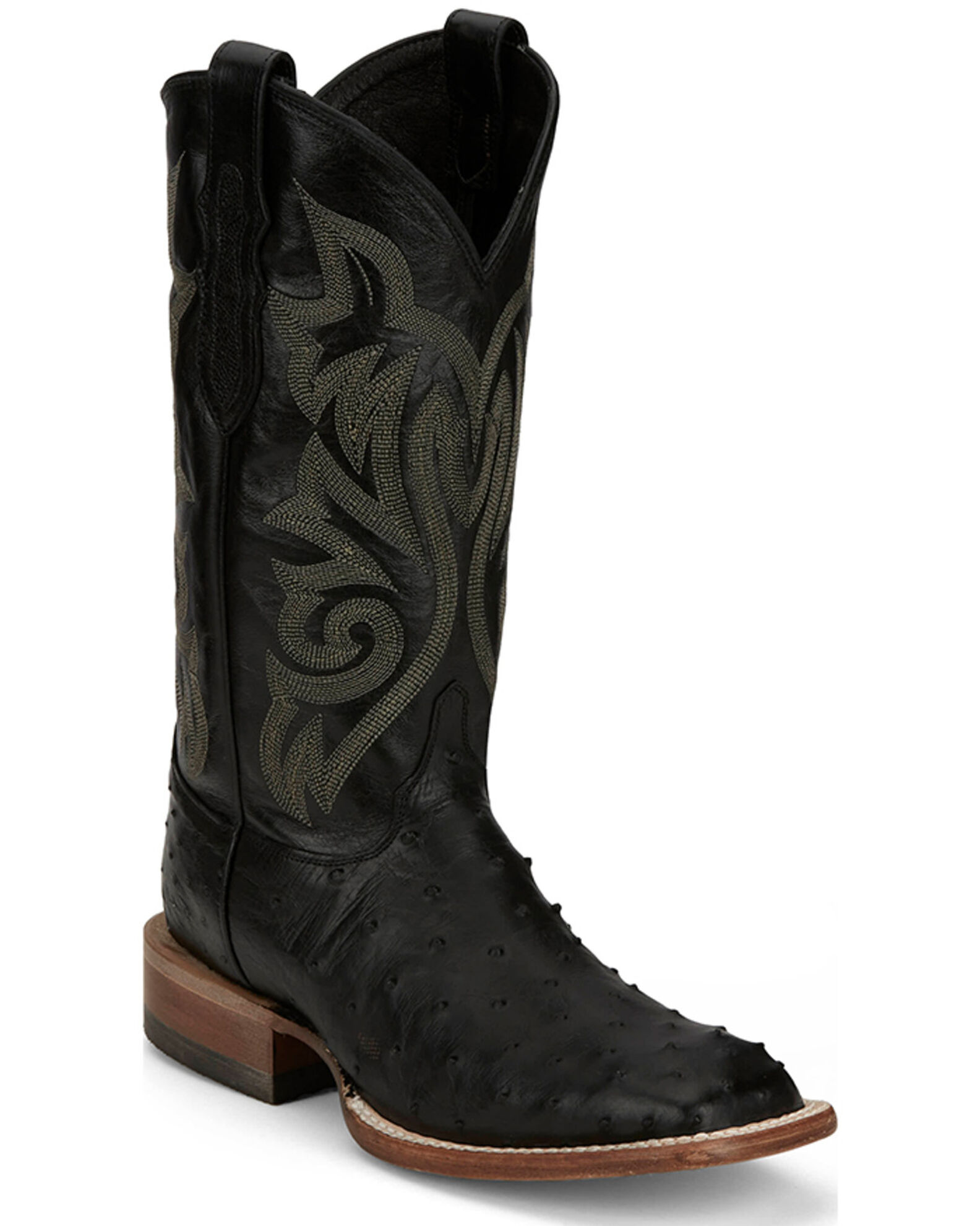 Justin black ostrich boots sales