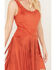 Image #3 - Idyllwind Women's Country Mannor Faux Suede Fringe Dress, Orange, hi-res