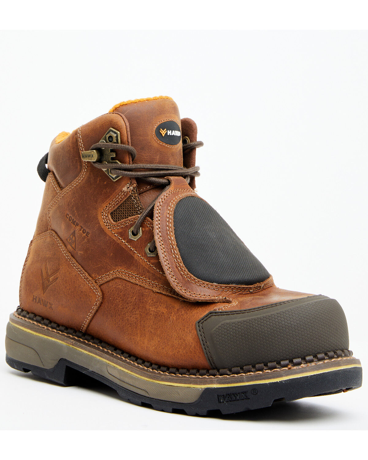 Image #1 - Hawx Men's Crew Chief External Met Guard Work Boots - Composite Toe, Brown, hi-res