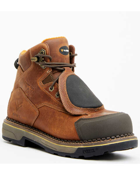 Hawx Men's External Met Guard Work Boots - Composite Toe , Brown, hi-res