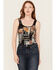 Image #1 - Originality Women's Guitar Print Graphic Cropped Tank Top, Black, hi-res