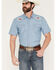 Image #1 - Cody James Men's Tucson Embroidered Denim Short Sleeve Snap Western Shirt, Light Wash, hi-res