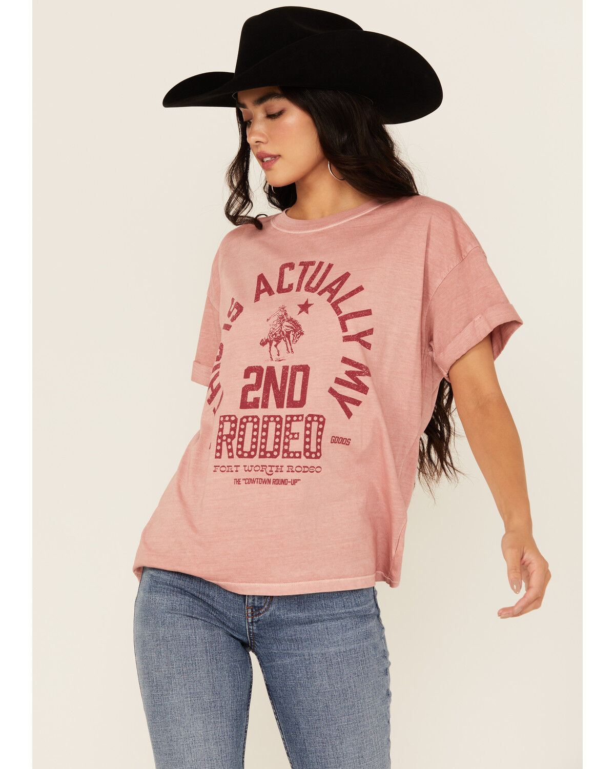 Image #1 - Girl Dangerous Women's 2nd Rodeo Short Sleeve Graphic Tee, Pink, hi-res