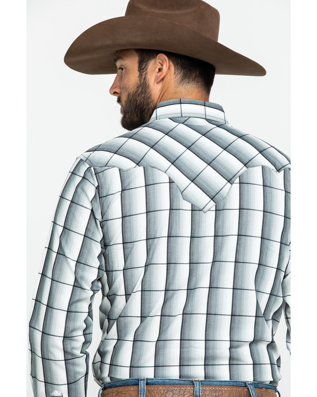 Image #5 - Wrangler Retro Men's Large Ombre Plaid Long Sleeve Western Shirt, , hi-res