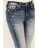 Image #4 - Miss Me Women's Medium Wash Geometric Braid Mid Rise Bootcut Stretch Denim Jeans, Medium Wash, hi-res