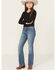 Image #1 - Wrangler Girls' Medium Wash Lia Bootcut Stretch Denim Jeans, Blue, hi-res