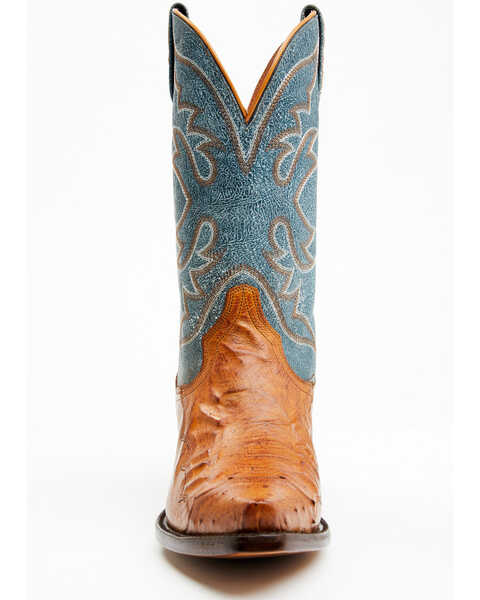 Image #4 - Dan Post 12" Exotic Ostrich Western Boots - Snip Toe , Cognac, hi-res
