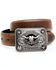 Image #1 - Cody James Boys' Longhorn Buckle , Brown, hi-res