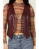 Image #3 - Revel Women's Solid Faux Leather Vest, Burgundy, hi-res