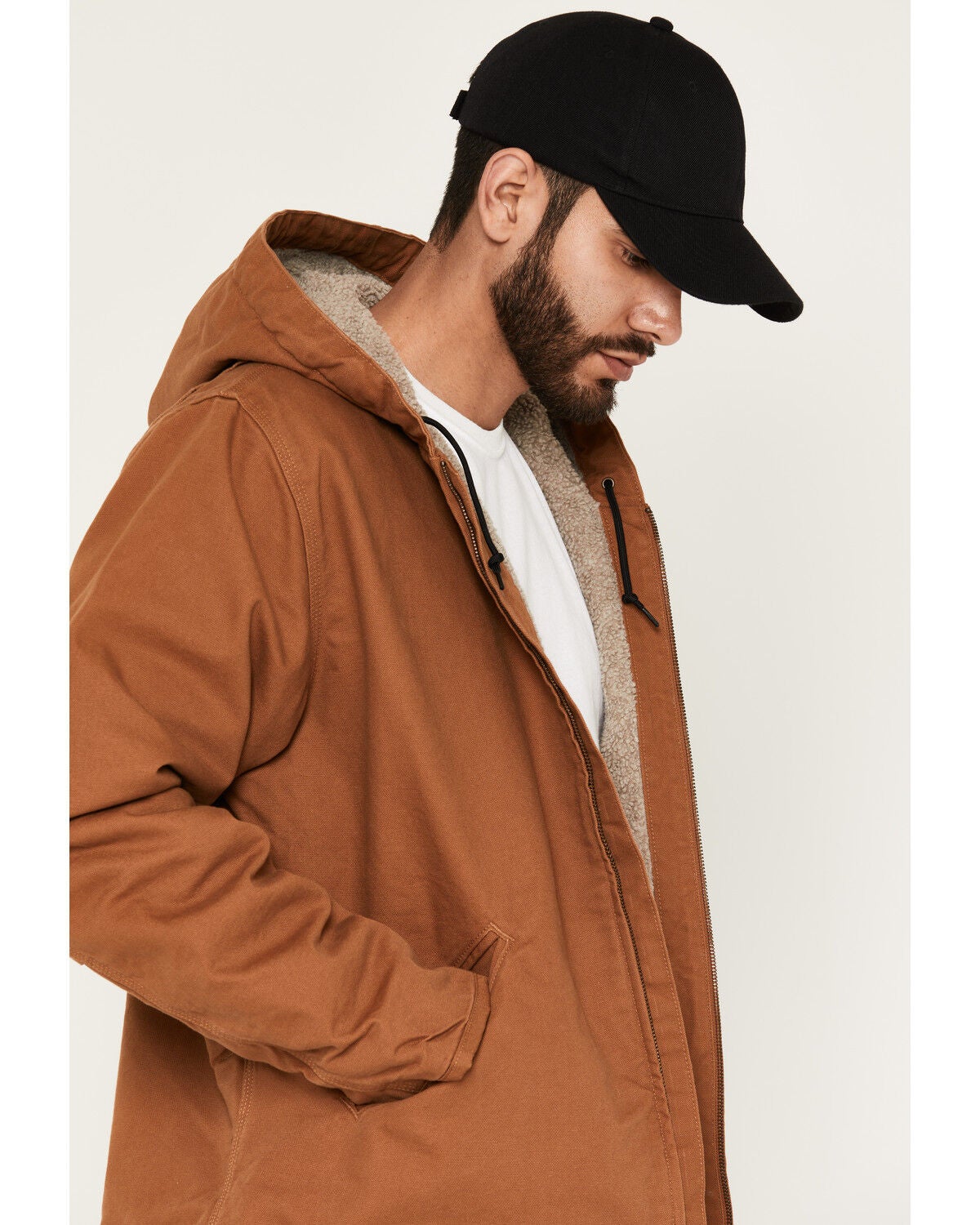 Carhartt Men's Washed Duck Sherpa Lined Hooded Work Jacket