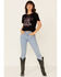 Country Deep Women's Long Live Cowboys Neon Graphic Cropped Tee , Black, hi-res