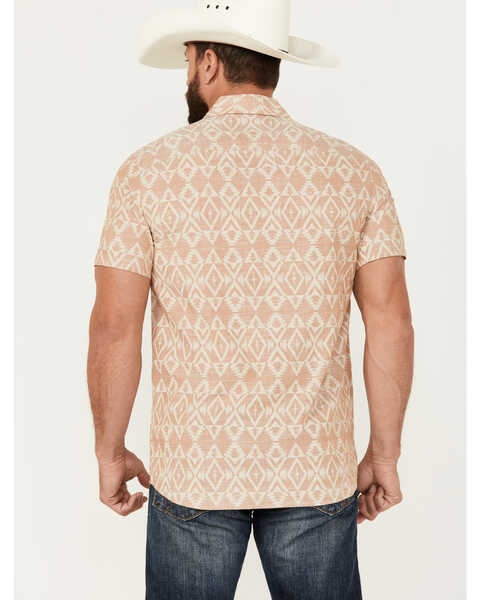 Image #4 - Pendleton Men's Deacon Print Short Sleeve Button-Down Western Shirt , Tan, hi-res